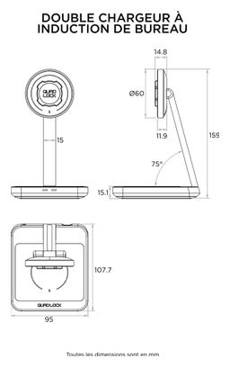 Chargeur Quad Lock Dual pour Maison/Bureau