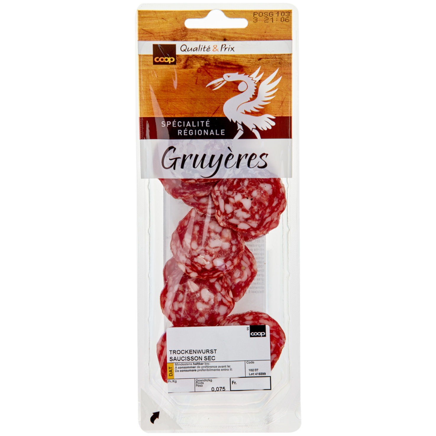 Gruyère Trockenwurst-Salami ca. 80g
