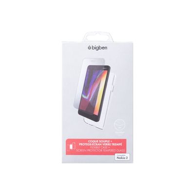 BigBen - kit coque souple + protection verre trempé pour Nokia2