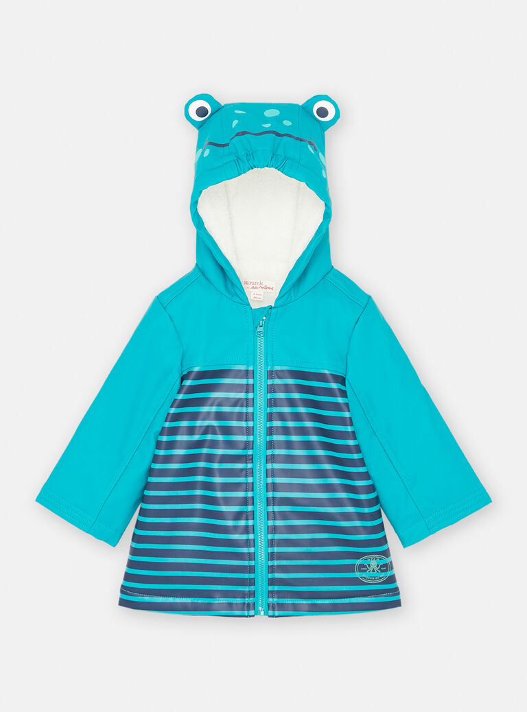 Imperméable bleu à imprimé à rayures bébé garçon