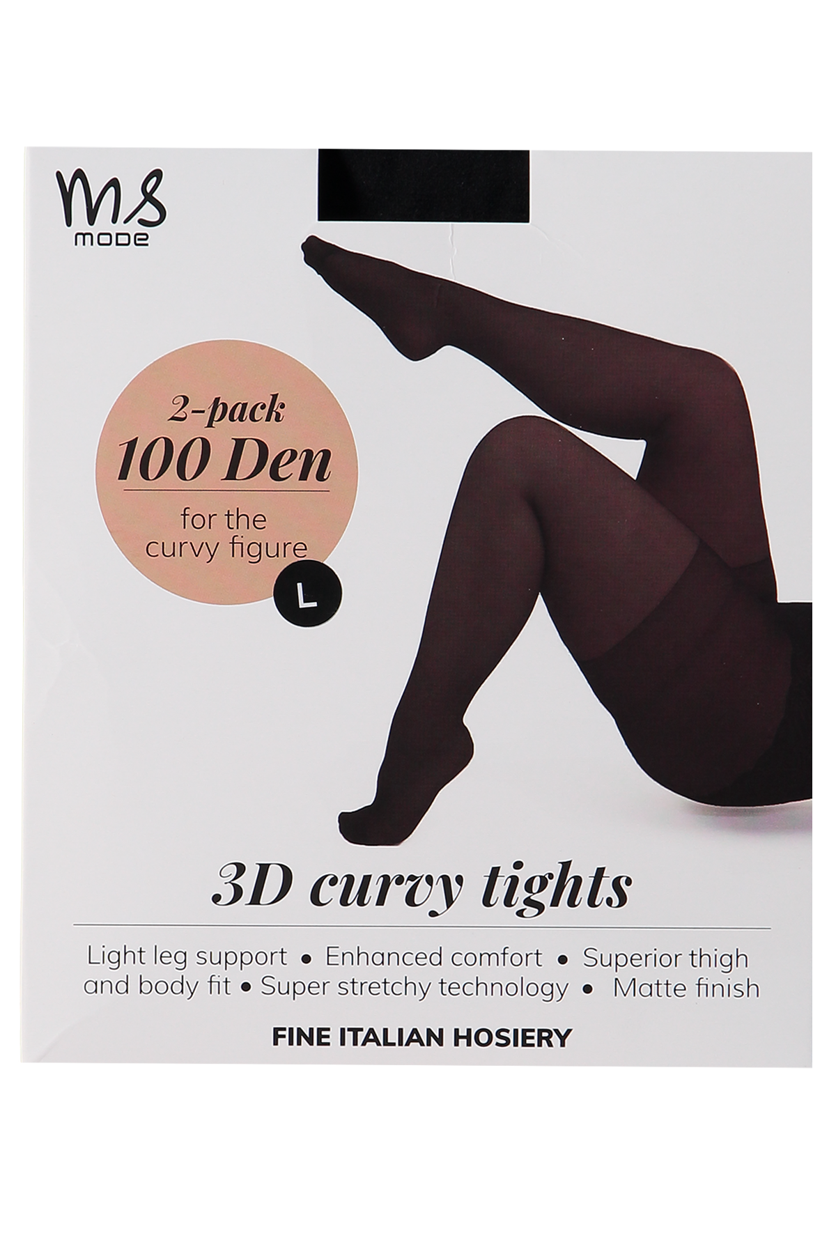 2-pack 3D Super stretch panty 100 den Zwart