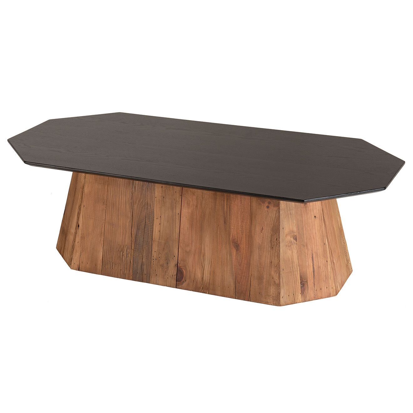 Macabane Table basse octogonale Dandy bois naturel  - 120x60x36 cm