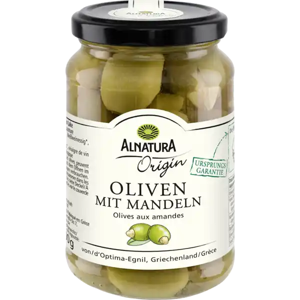 Bio Origin Oliven mit Mandeln 350G
