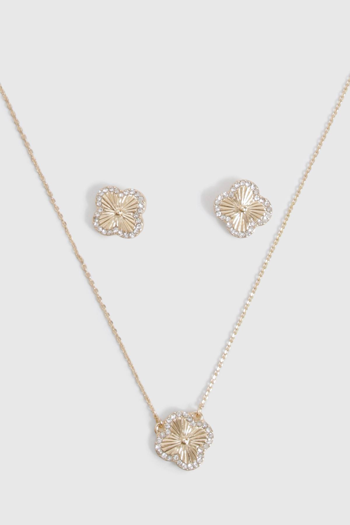 boohoo Ensemble de bijoux pendentif fleur