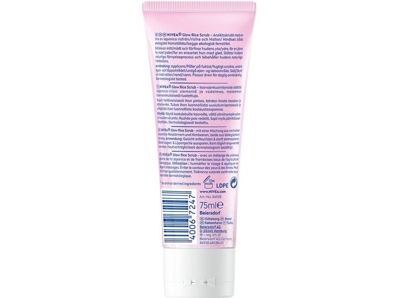 NIVEA Gesichtspeeling Reis Bio Himbeere 75 ml Sanftes Peeling ohne Mikroplastikpartikel für eine strahlende Haut
