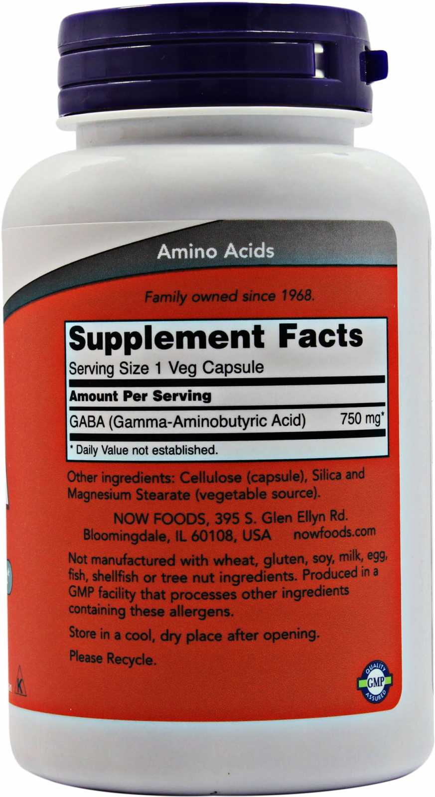NOW Foods GABA 500mg 100 cápsulas