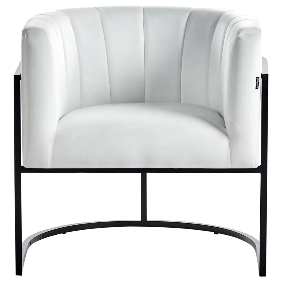 LARVIK II - Fauteuil - Wit - Fluweel