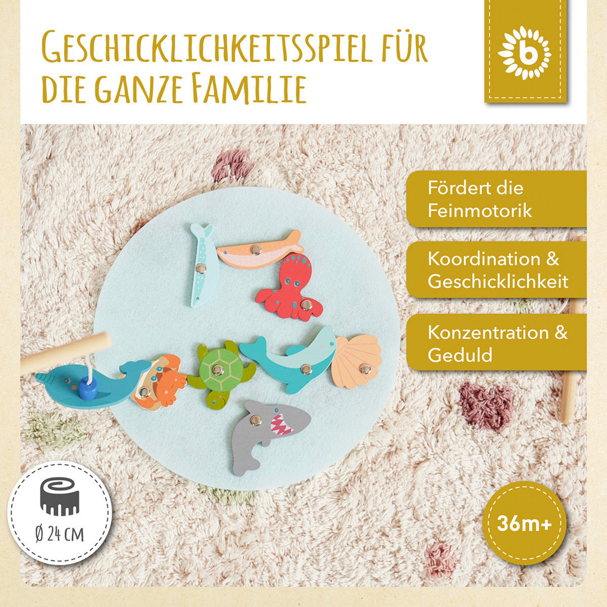 Bieco Magnet Spiel Fische Angeln - ab 12 Monate Mehrfarbig