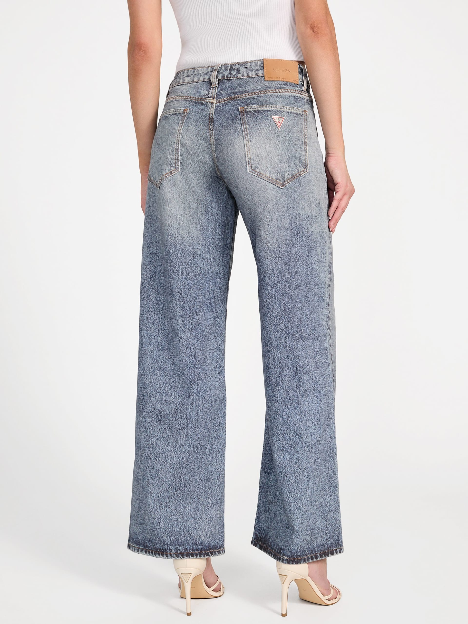 Calça jeans folgada de cintura baixa ecológica