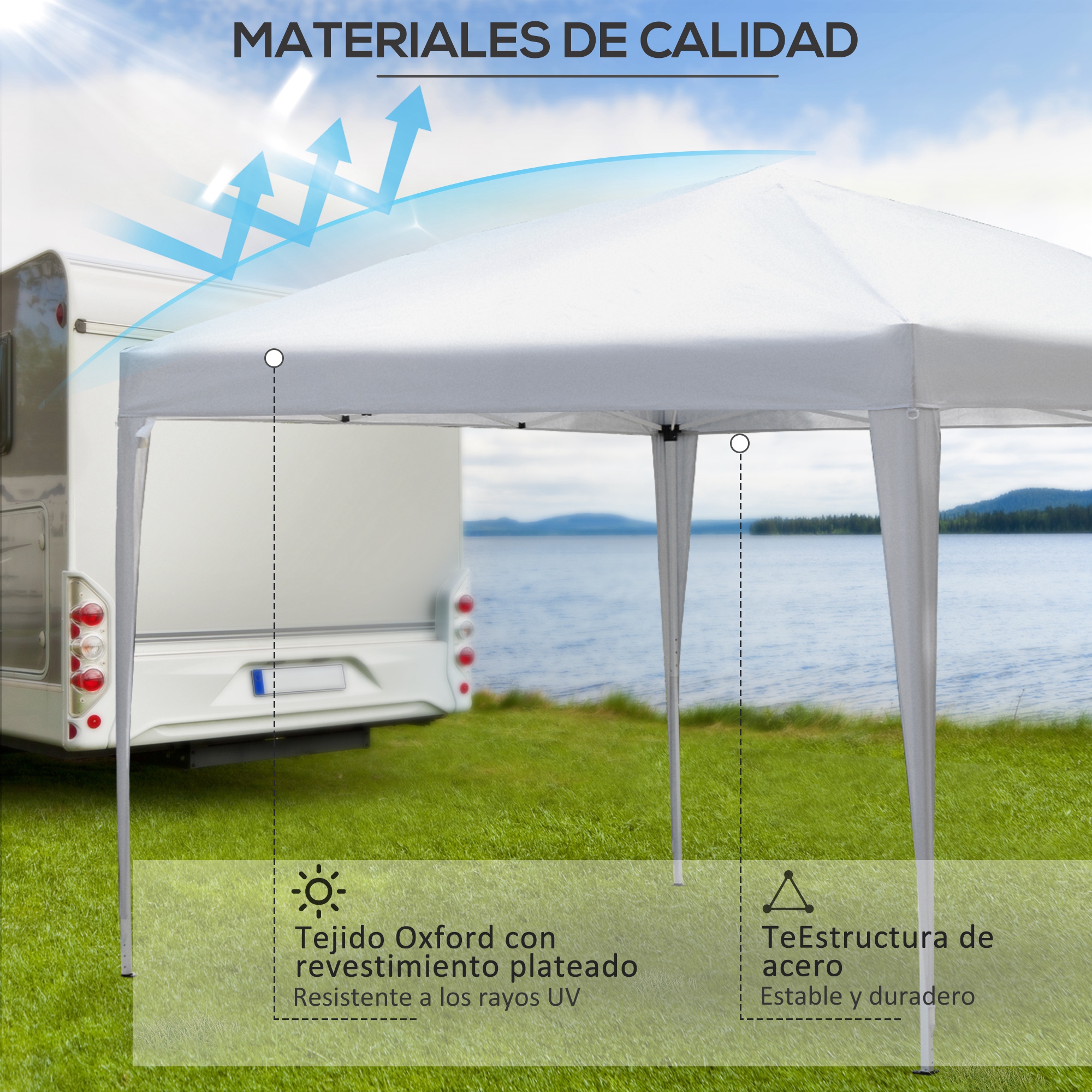 Tenda dobrável Outsunny branca