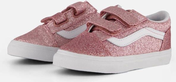 Vans Old Skool V Glitter Rose Gold Sneakers Meisjes Roze
