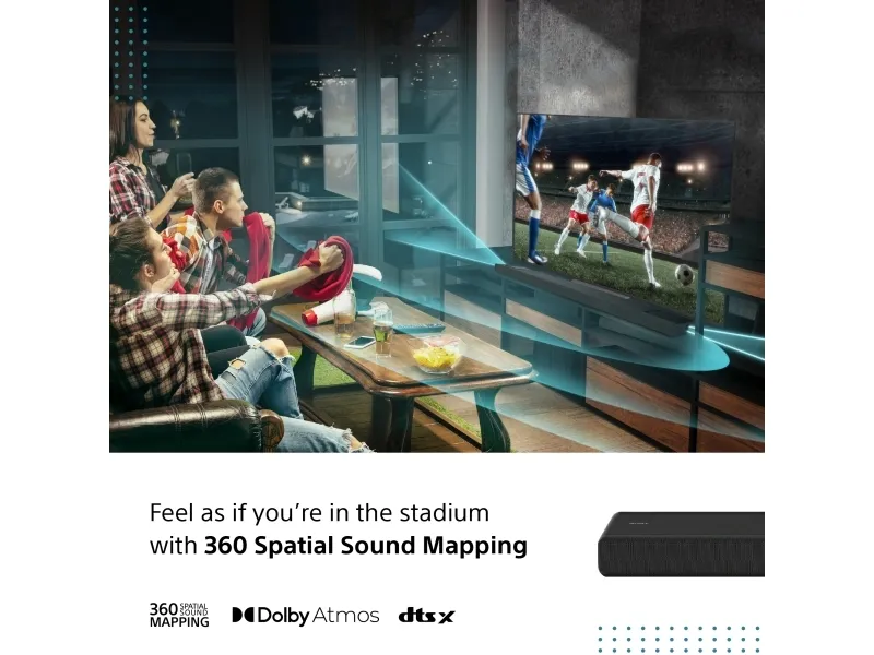 Sony HT-A3000 - Lydbar - 3.1.kanal - trådløs - Bluetooth, Wi-Fi