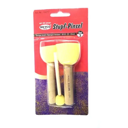 Meyco 14217 - Stupf-Pinsel, 3 Stück