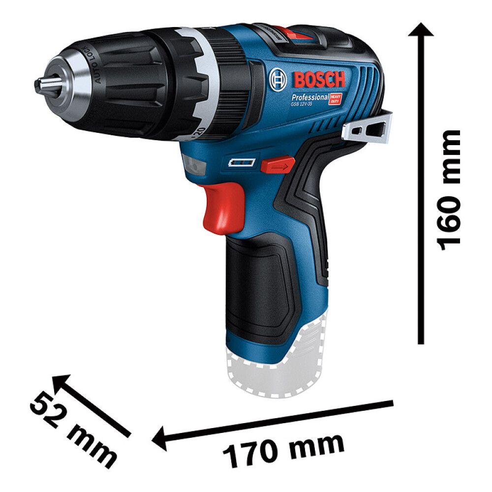 SLAGBORMASKIN BOSCH PROFESSIONAL GSB 12V-35 UTEN BATTERI