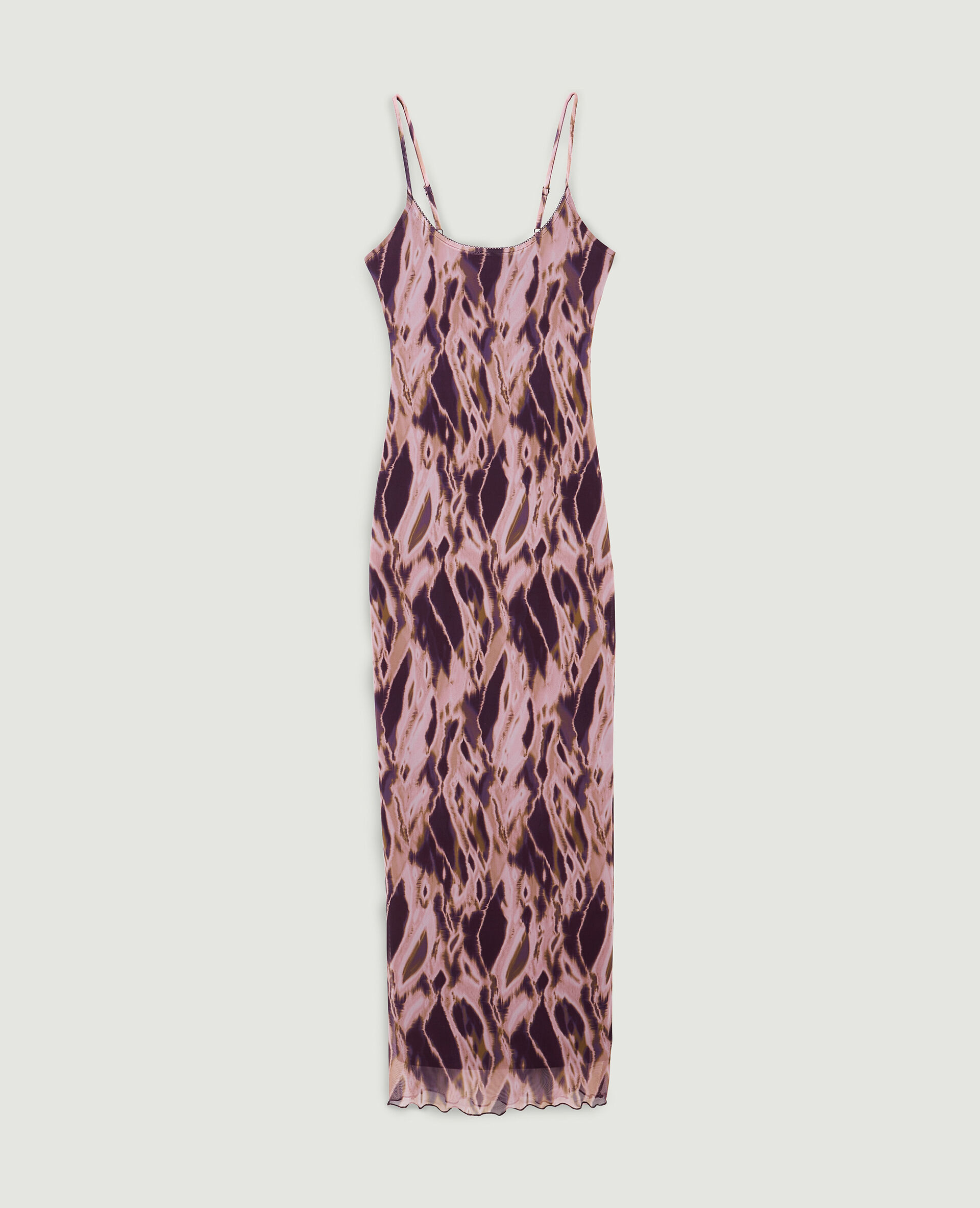 Robe longue en micro-mesh - Marron