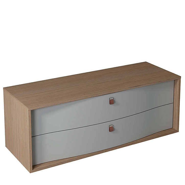 Meuble sous vasque à suspendre Havana grège mat 2 tiroirs 140 cm