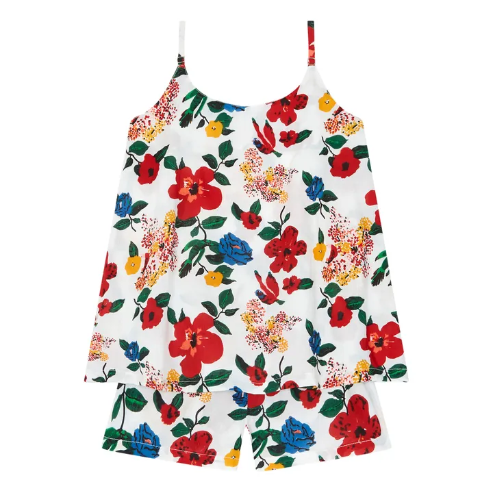 Lucas du Tertre Pyjama Strappy Hibiscus | Rouge cerise