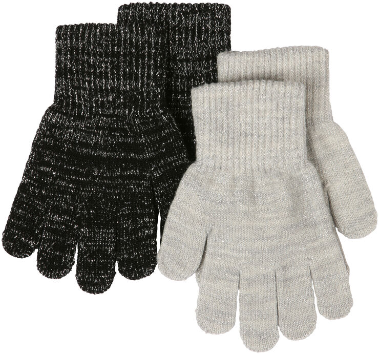 Melton 2-PACK GLOVES - w. Lurex Hvid