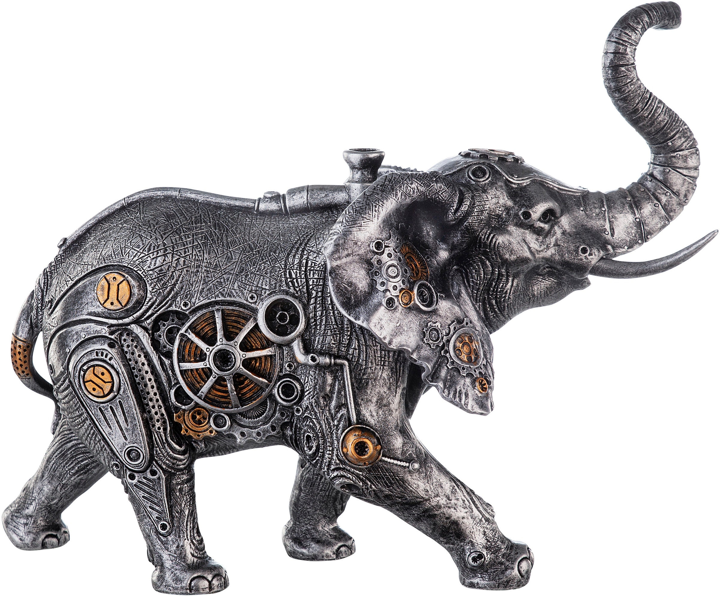 Casablanca by Gilde Tierfigur »Skulptur Steampunk Elephant« mit kupferfarbenen Elementen