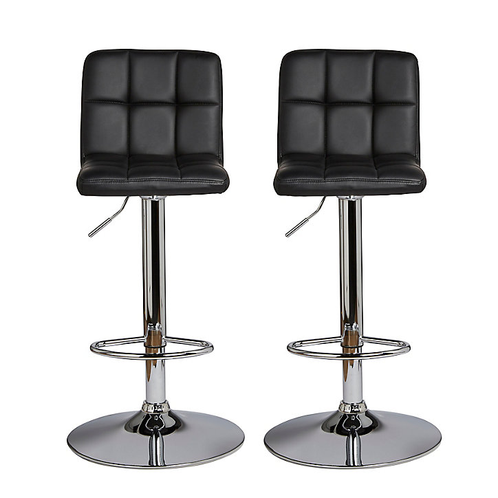 Tabouret de bar Cooke & Lewis Lagan noir, lot de 2