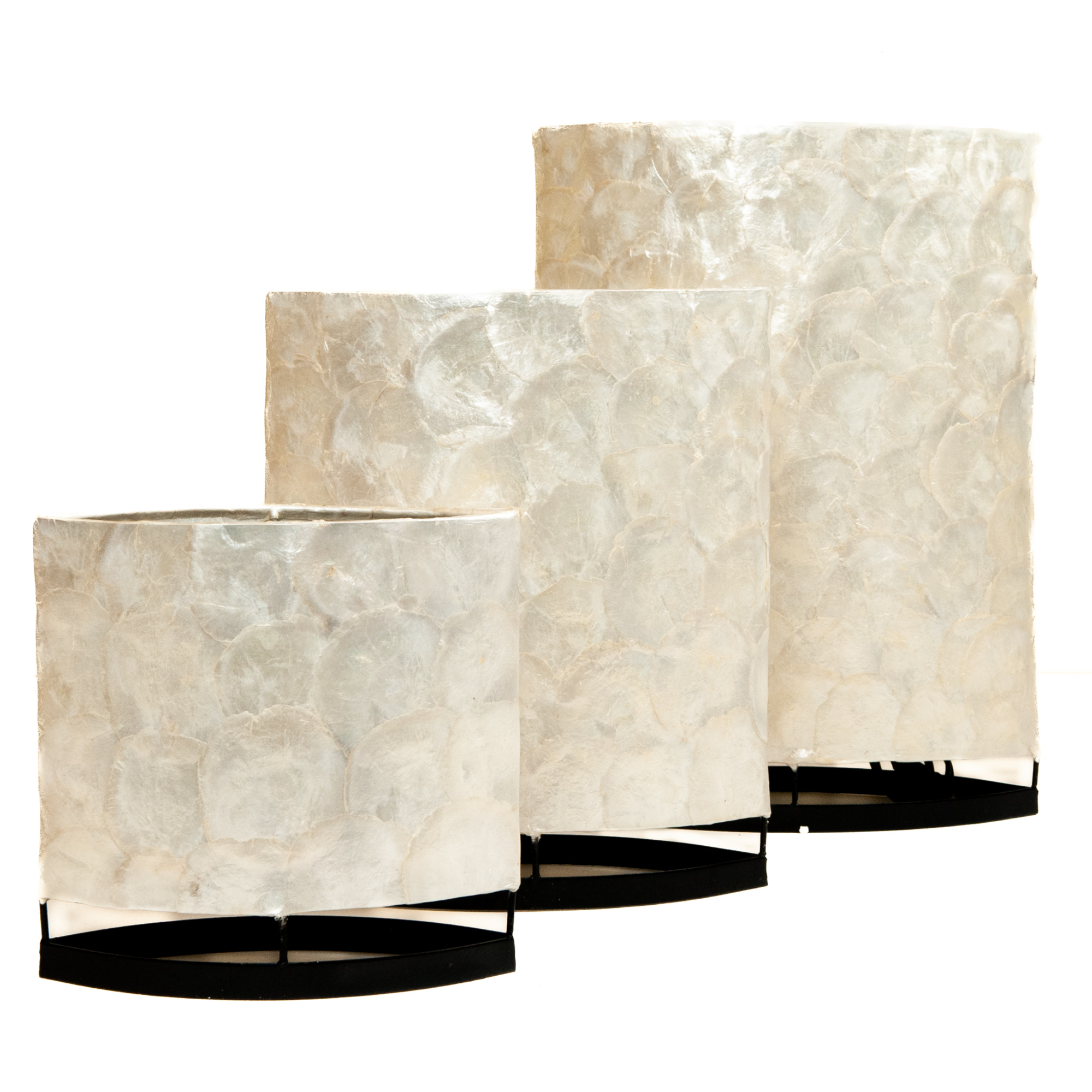 Capiz schelpen staande lamp ovaal neutraal maat Medium