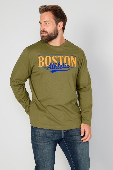 Boston Park Langarmshirt, großer Print, Rundhals