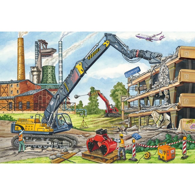 Puzzle Set - Baustellenfahrzeuge - 3 x 48 Teile