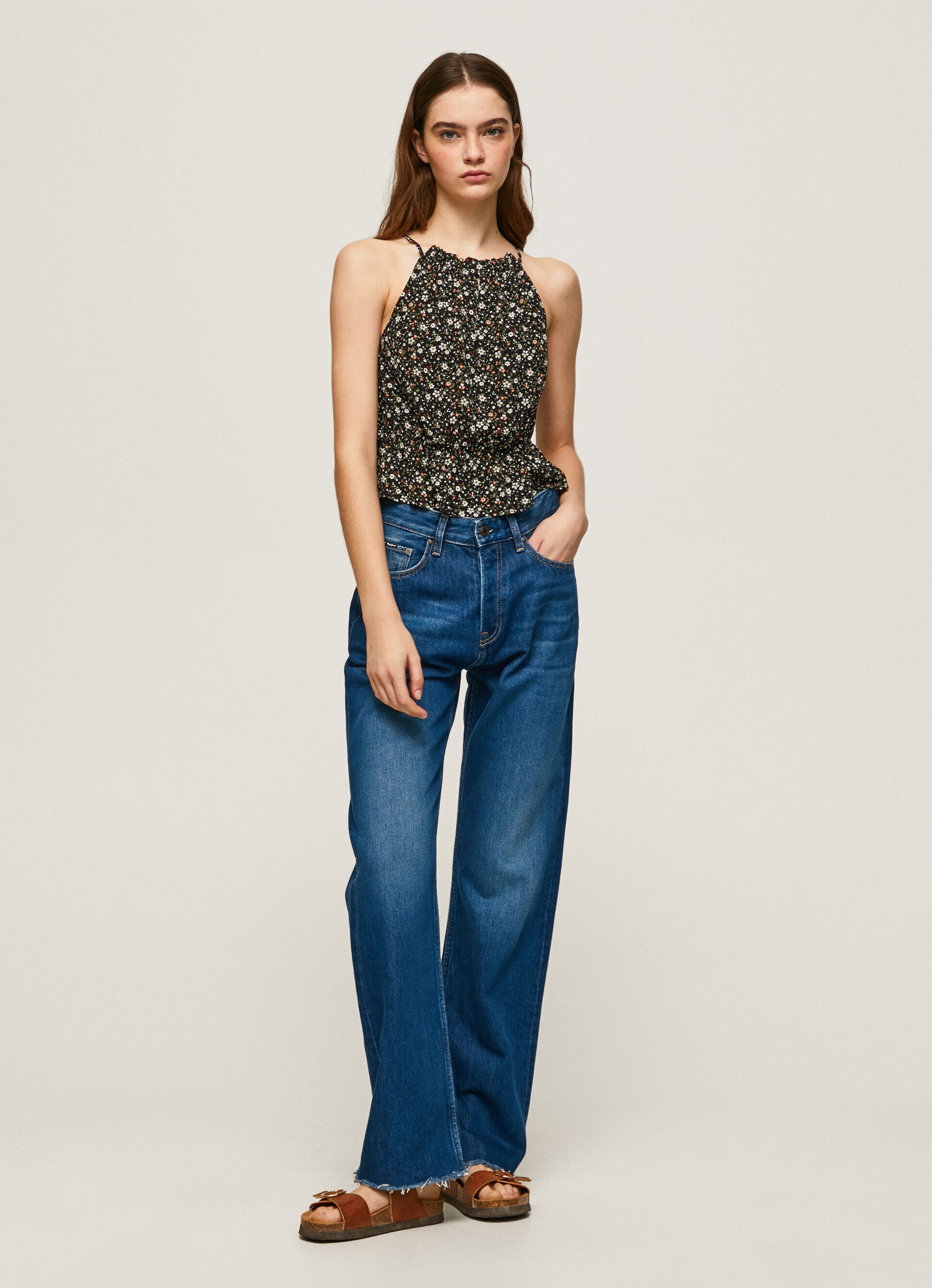 Regata com estampa floral - Multicolorida
