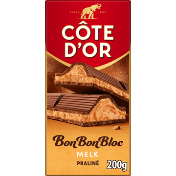 Côte d'Or BonBonBloc Chocoladereep Praliné Melkchocolade 200g