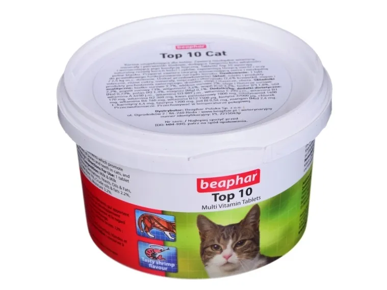 Beaphar TOP 10 Cat vitaminpræparat med taurin til katte 180 tabletter