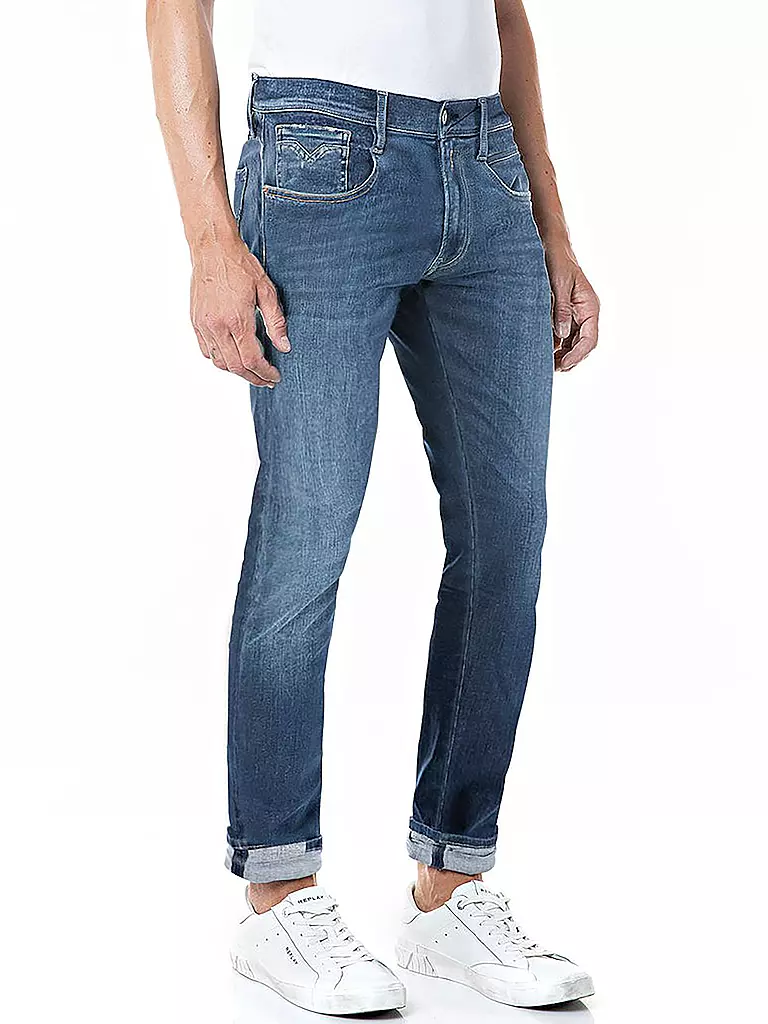 REPLAY Jeans Slim Fit Ambass Hyperflex Reused blau