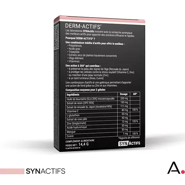 Aragan - Synactifs - Dermactifs® - Antienvelhecimento - Óleo de Borragem - 30 cápsulas