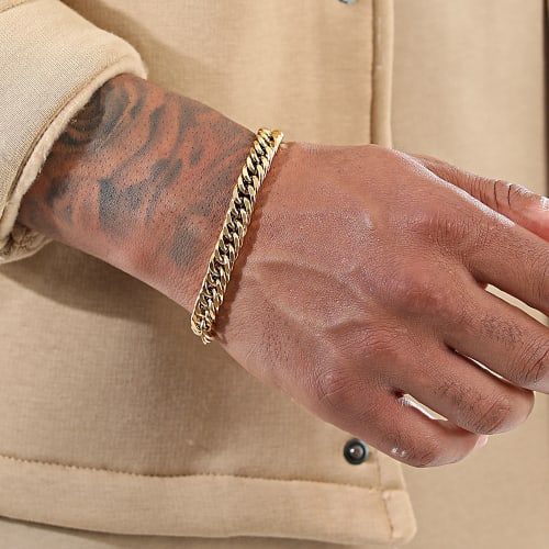 Bracelet Maille Gourmette 8mm Doré