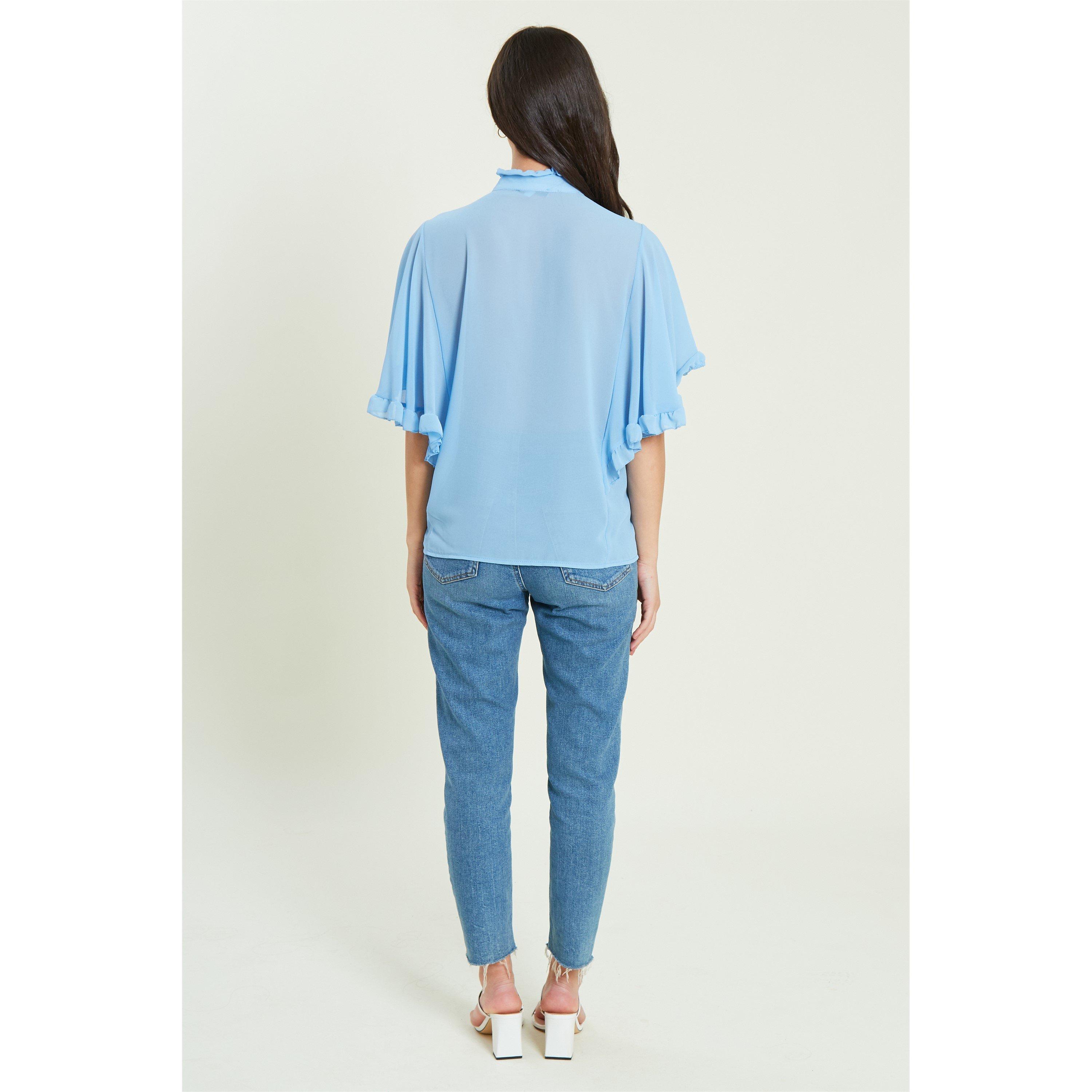 Be You Frill Frill Button Through Blouse