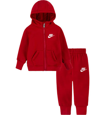 Nike Sweatset - Cardigan/Jogginghosen - Turnhalle Rot