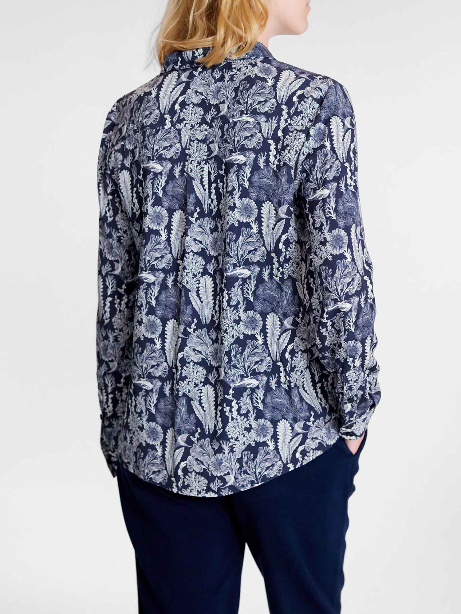 Chemise Femme A Motif Nautique Marine