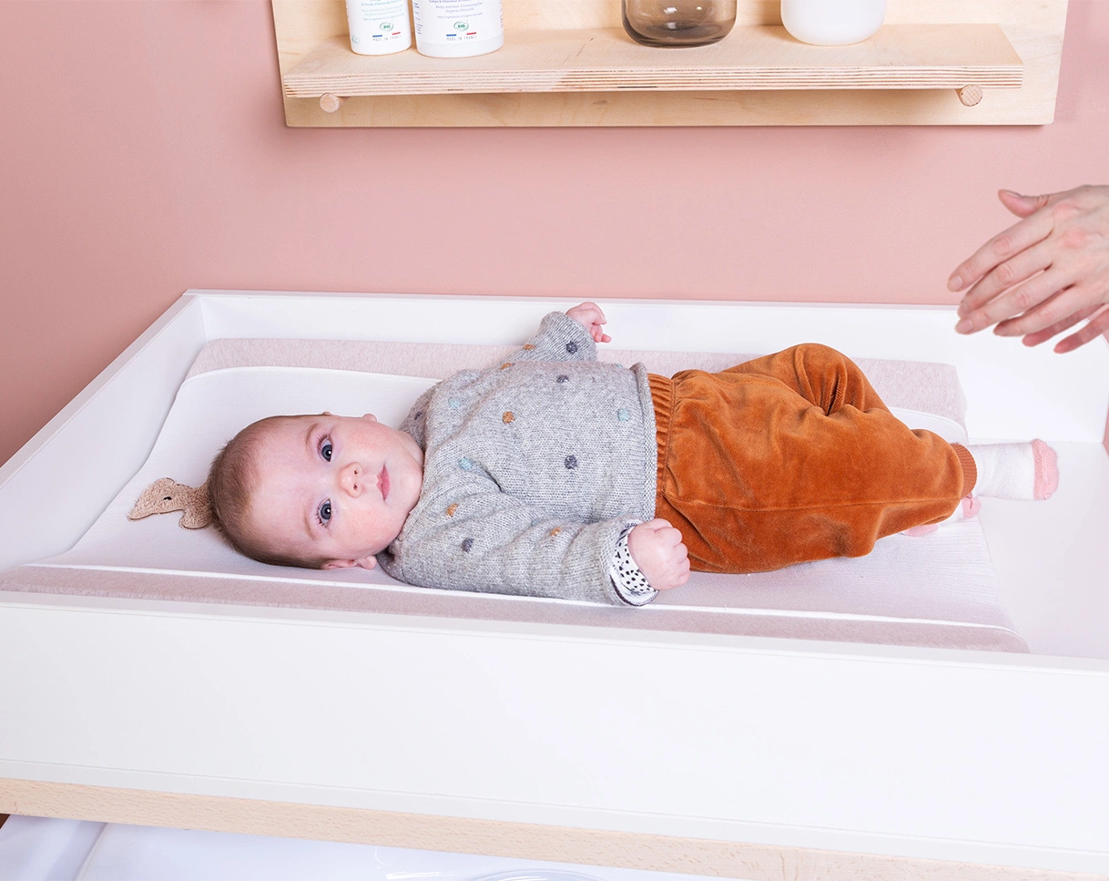 Wickelauflagen-Bezug TEDDY (70x50) in weiß/beige