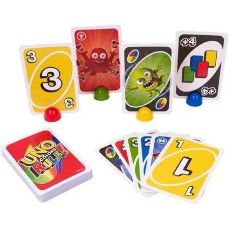 Mattel UNO Colors Rule mit Super-Jokern inkl. 4 Kartenhalter