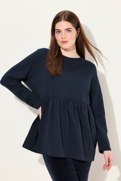 Sweatshirt, A-Linie, Rundhals, Langarm, Biobaumwolle