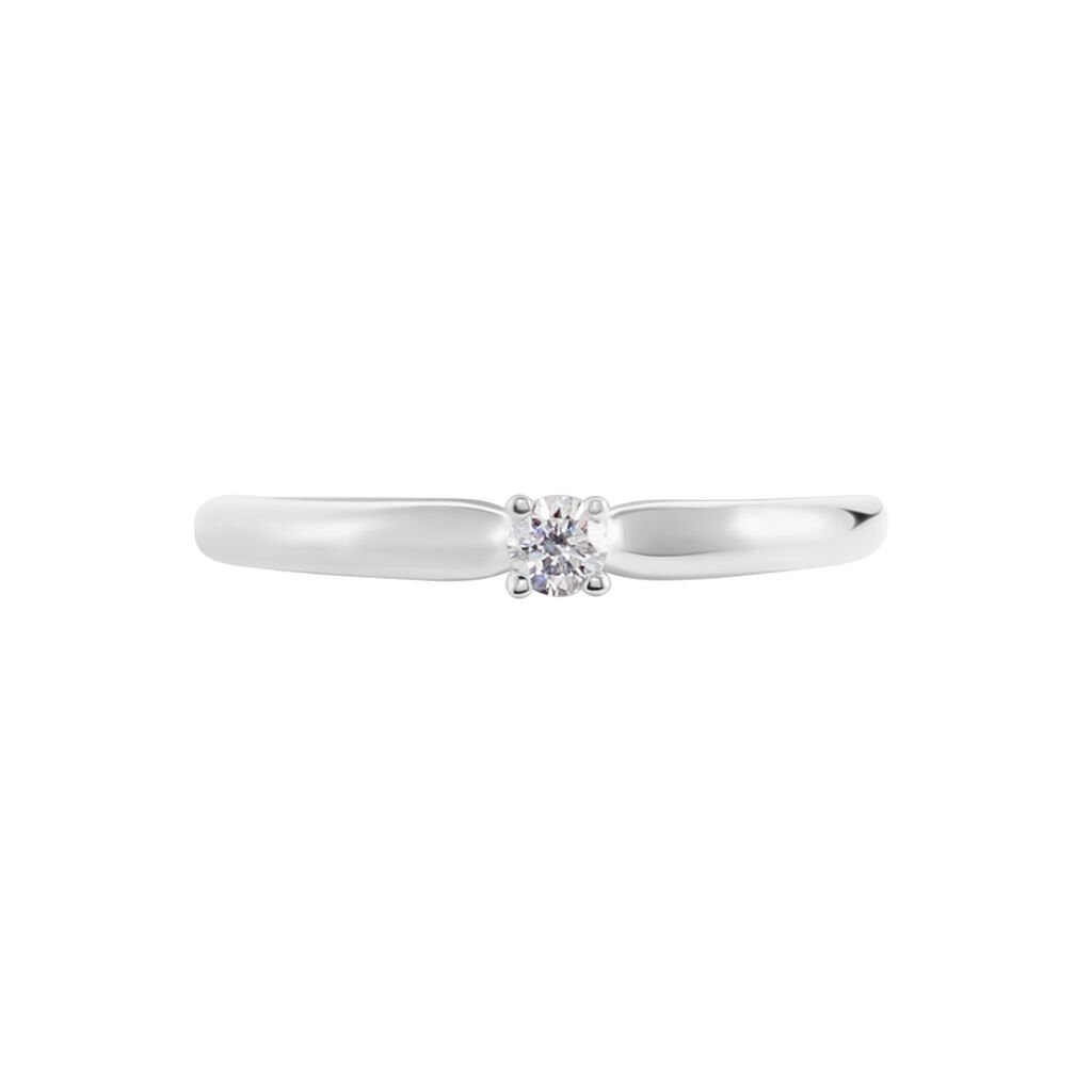 Bague Solitaire Flora Or Blanc Diamant