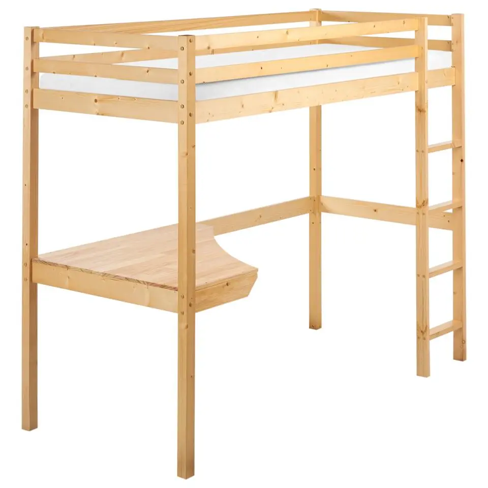 LOURY - Kinderbed - Lichtbruin - 90 x 200 cm - Dennenhout