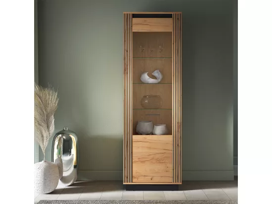 Vitrine 1 porte Solal Bois et Noir