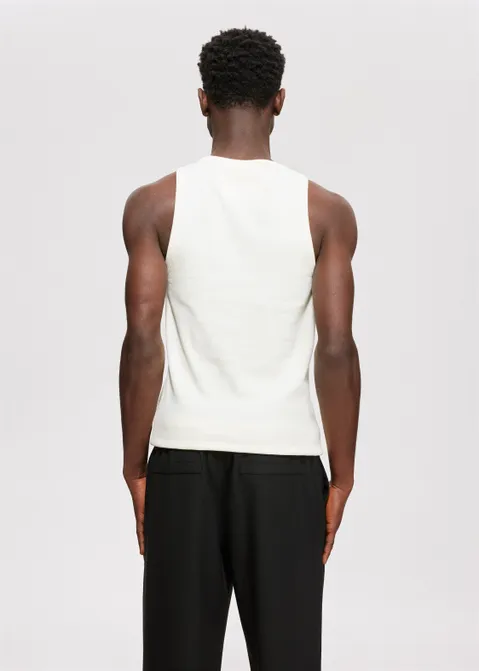 Basic rib singlet off-white (CREME)