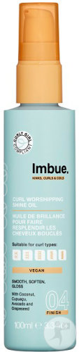 Imbue Huile De Brillance Pour Faire Resplendir Les Cheveux Bouclés Végan Flacon Pompe 100ml