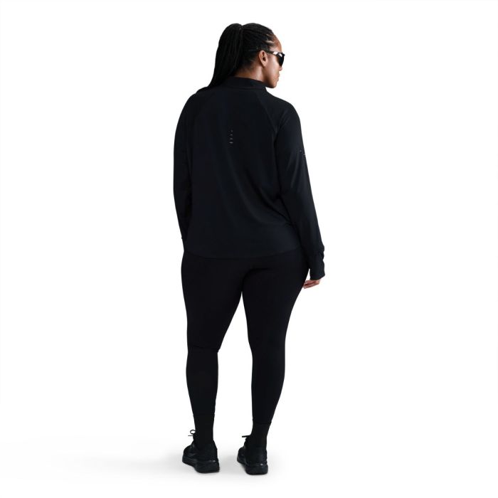 Nike Dame Mellemlag Dri-Fit Swift Element HZ Top (Plus Size) Sort