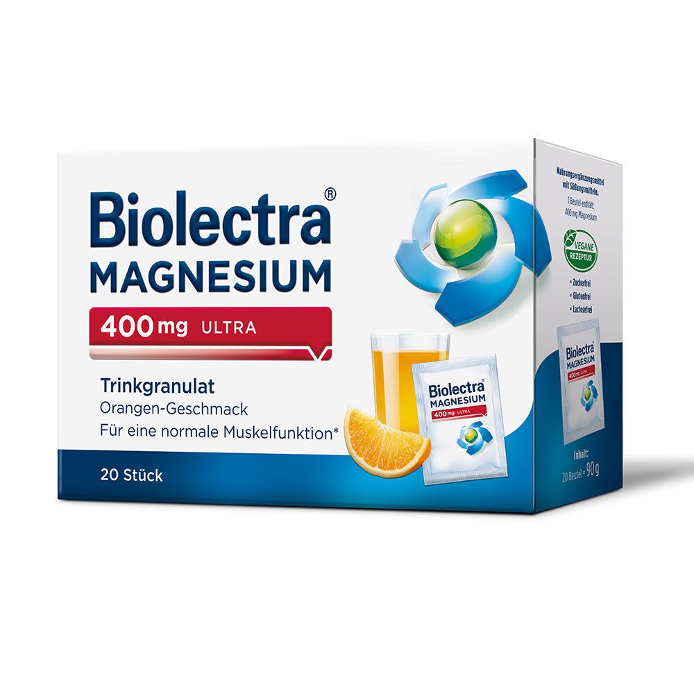 Biolectra® Magnesium 400 mg ultra Trinkgranulat Orange