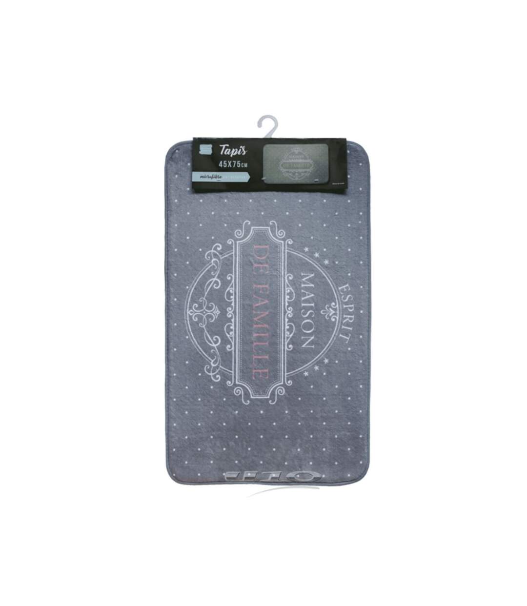 Tapis de Bain Maison de Famille 45x75cm Gris