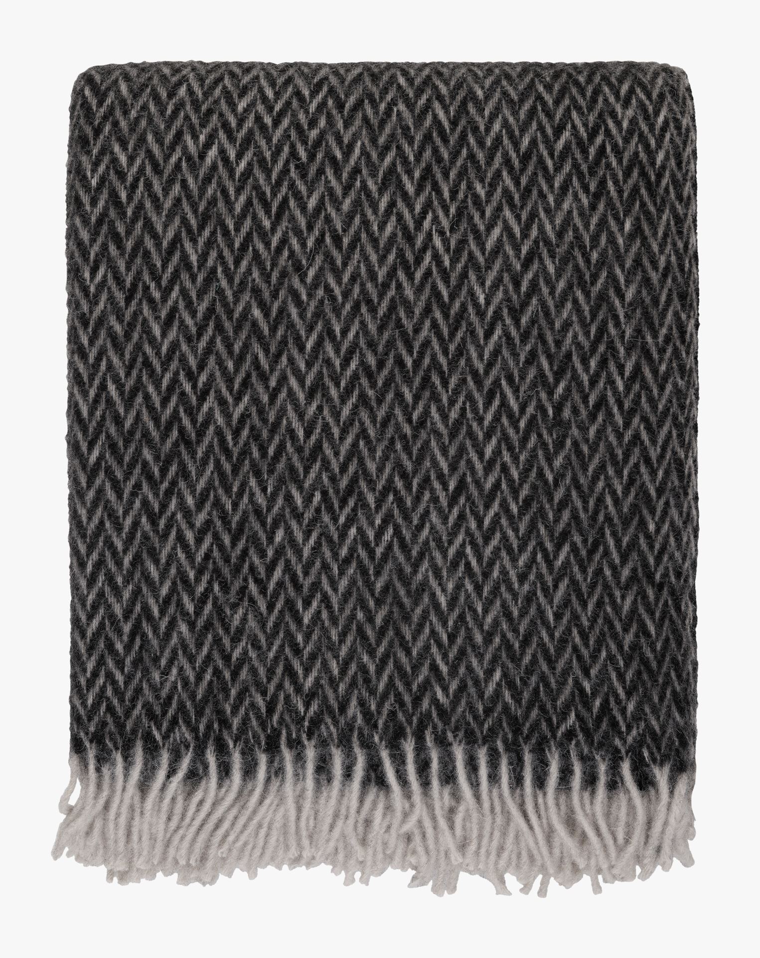 Ullpledd svart - 130x170 cm