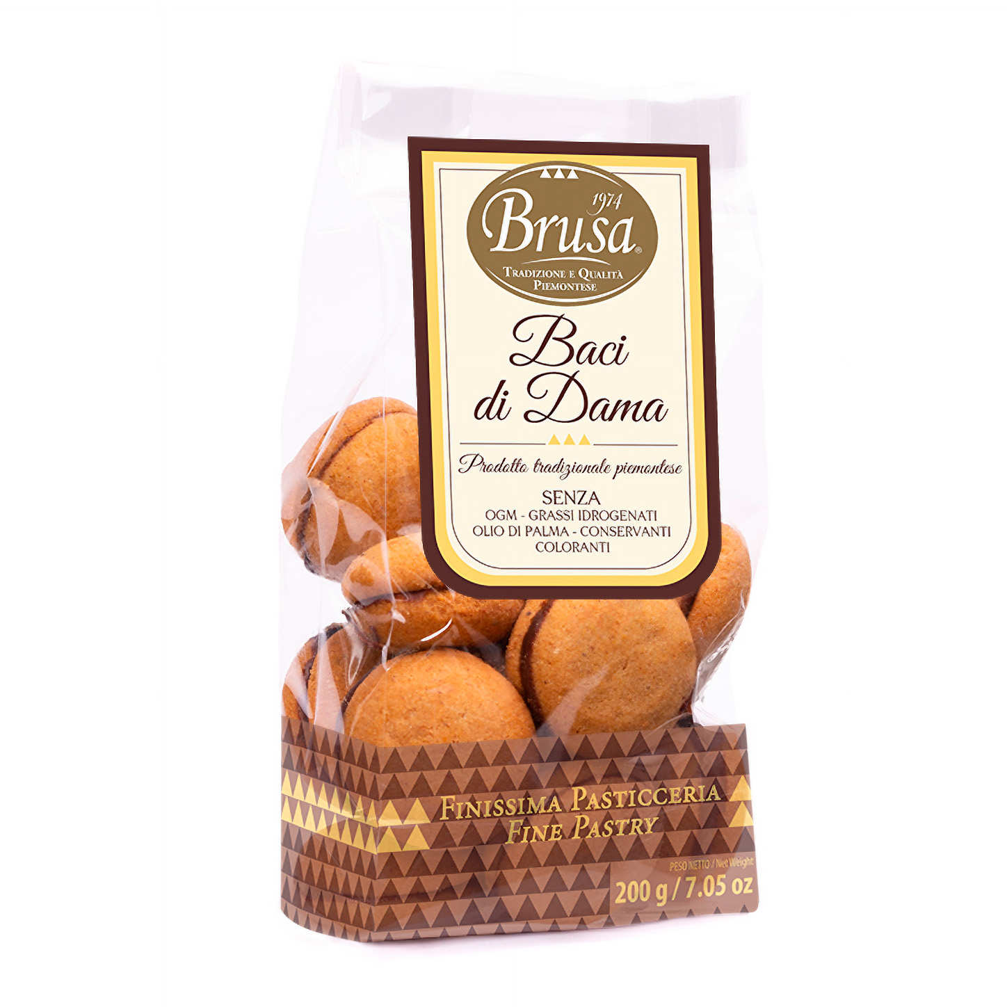 Baci di Dama Brusa - Biscuits italiens fourrés chocolat noisette - Brusa