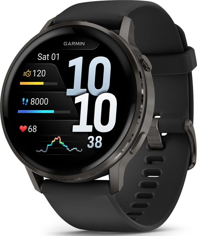 Garmin - Venu 4 - Smartwatch - Slate Black/Black - 45mm - GPS - AMOLED-touchscreen